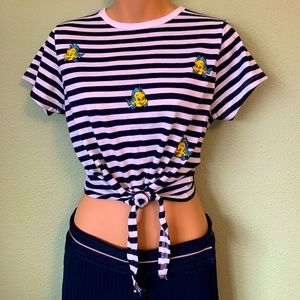 Little mermaid flounder crop top